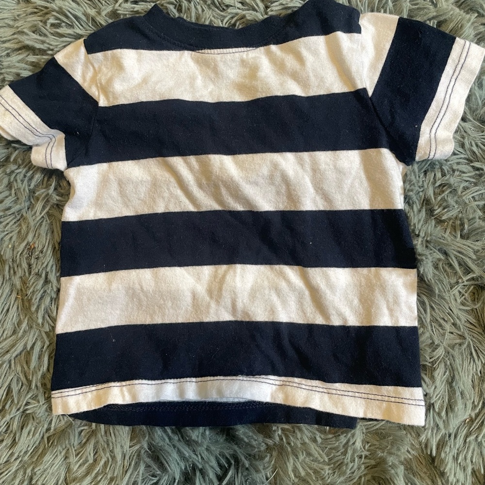 Striped Kids T-Shirt - Navy and White